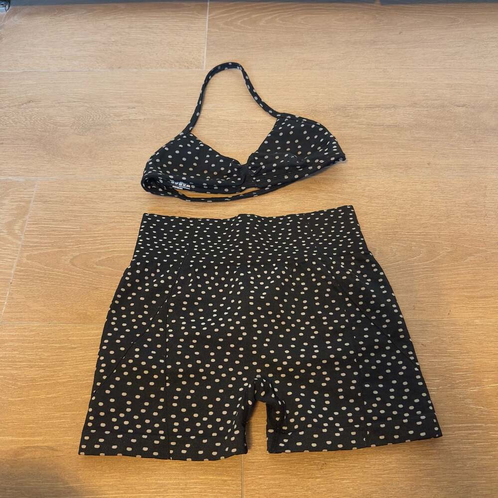 Musera Black Polka Dot Matching Set Size Medium